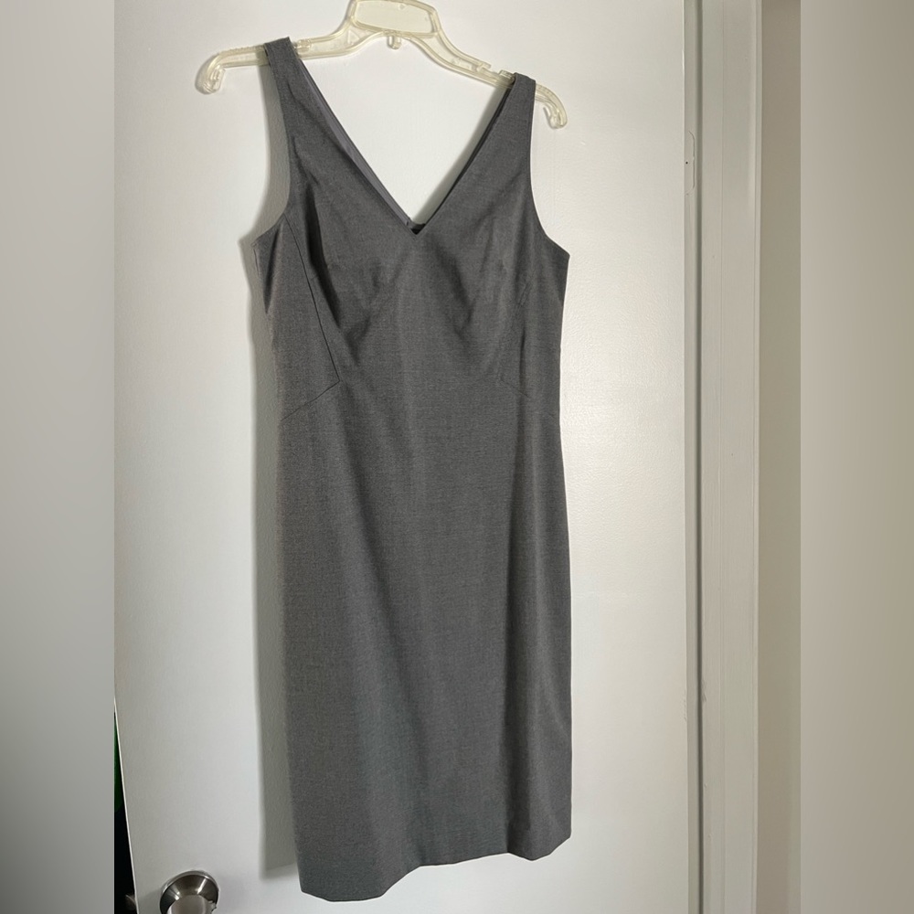 Banana Republic, size 4, color grey midi tailored dress.